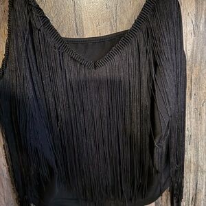 Black fringe top